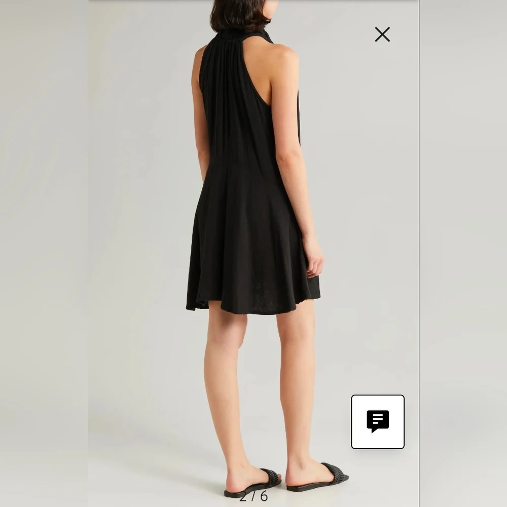 Nwt‎ Elan High Neck Black Trapeze Cover Up Dress Size Large